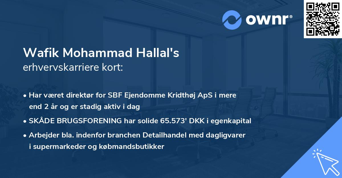 Wafik Mohammad Hallal's erhvervskarriere kort