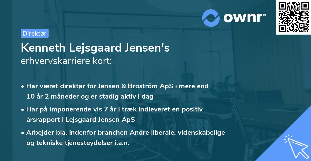 Kenneth Lejsgaard Jensen's erhvervskarriere kort