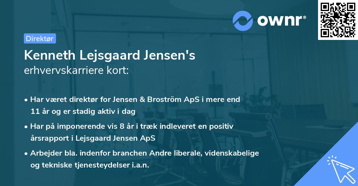 Kenneth Lejsgaard Jensen's erhvervskarriere kort