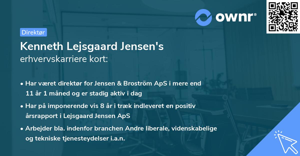 Kenneth Lejsgaard Jensen's erhvervskarriere kort