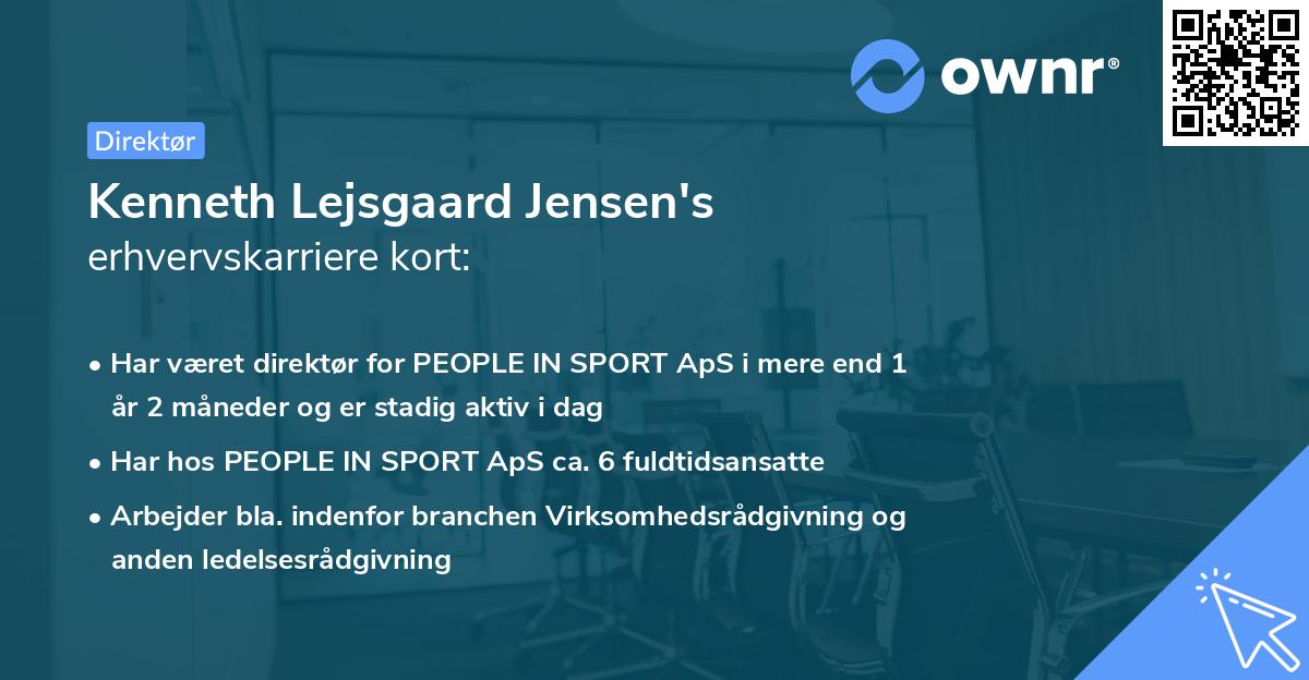 Kenneth Lejsgaard Jensen's erhvervskarriere kort