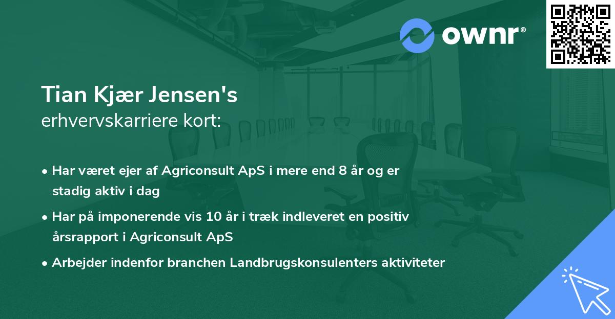 Tian Kjær Jensen's erhvervskarriere kort