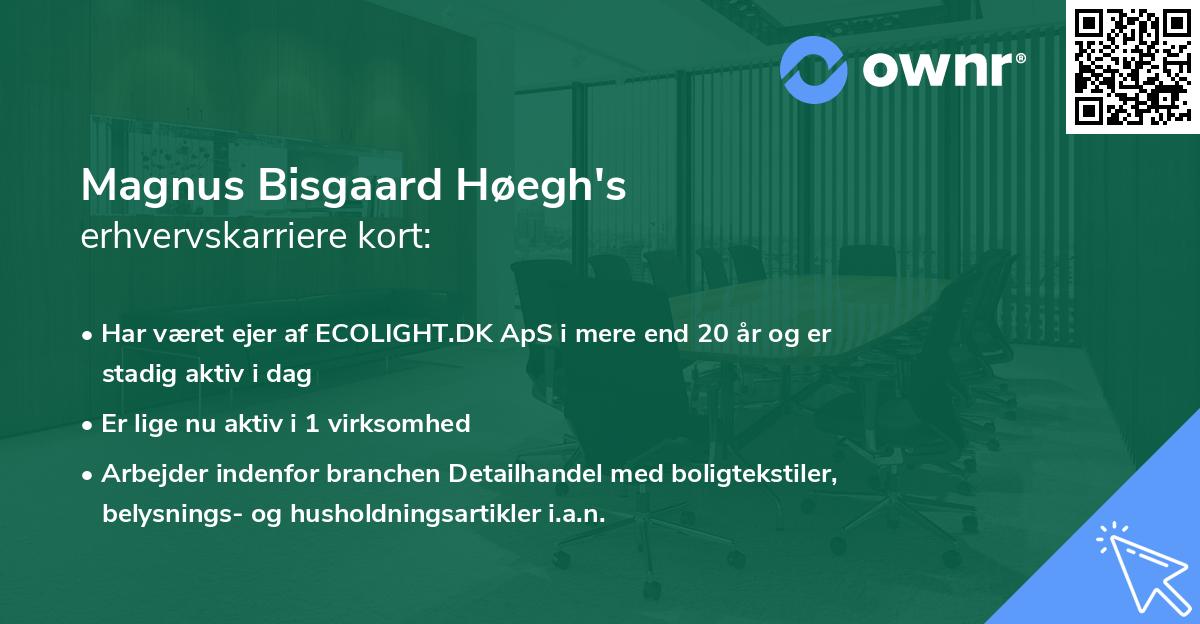 Magnus Bisgaard Høegh's erhvervskarriere kort