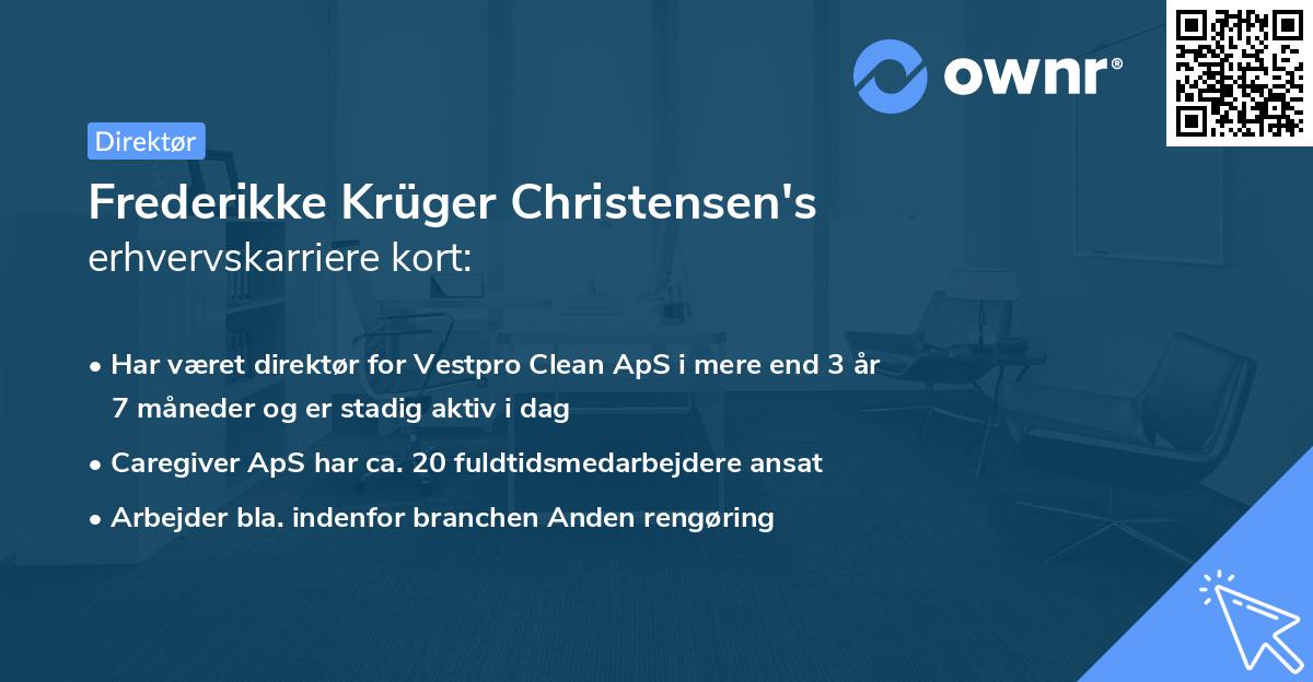 Frederikke Krüger Christensen's erhvervskarriere kort