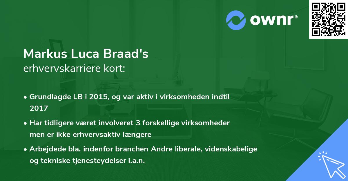 Markus Luca Braad's erhvervskarriere kort
