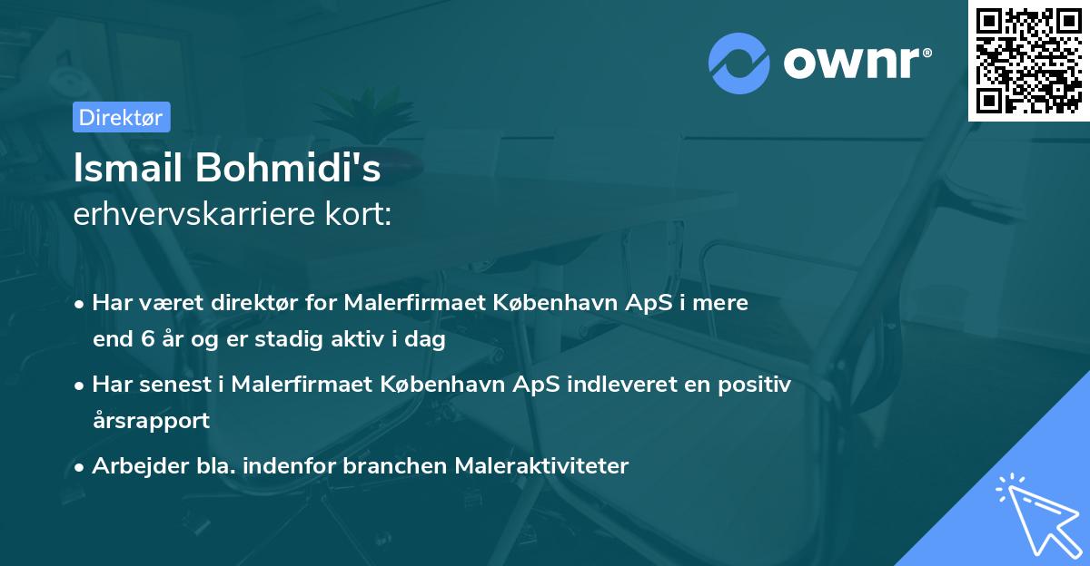 Ismail Bohmidi's erhvervskarriere kort