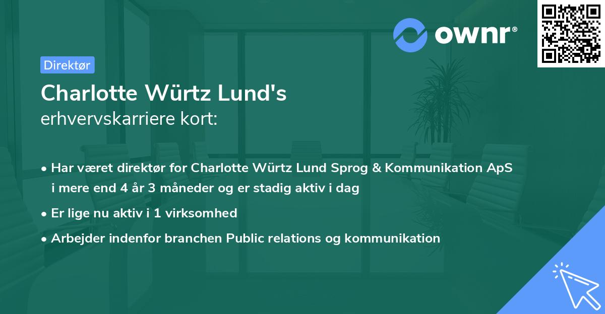 Charlotte Würtz Lund's erhvervskarriere kort