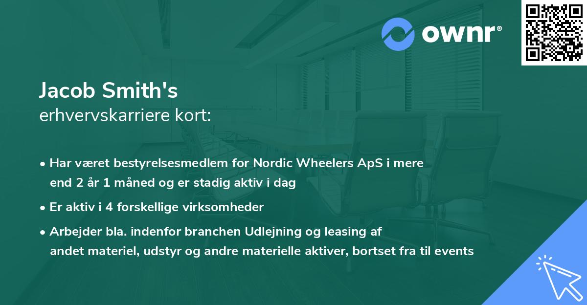 Jacob Smith's erhvervskarriere kort