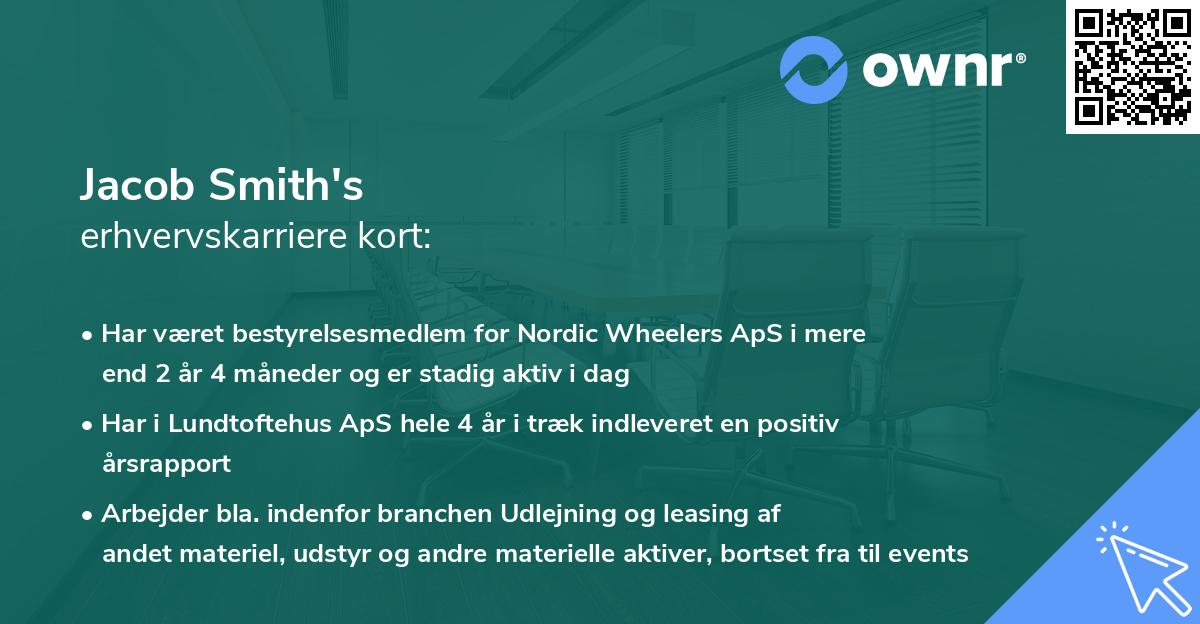 Jacob Smith's erhvervskarriere kort