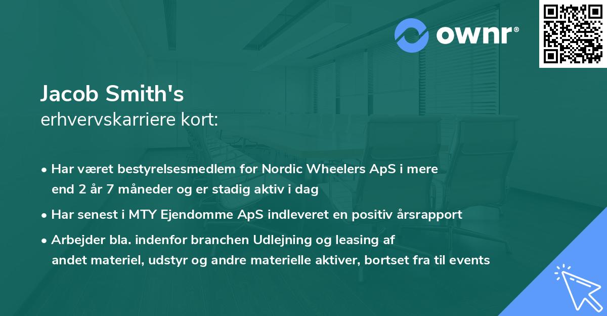 Jacob Smith's erhvervskarriere kort