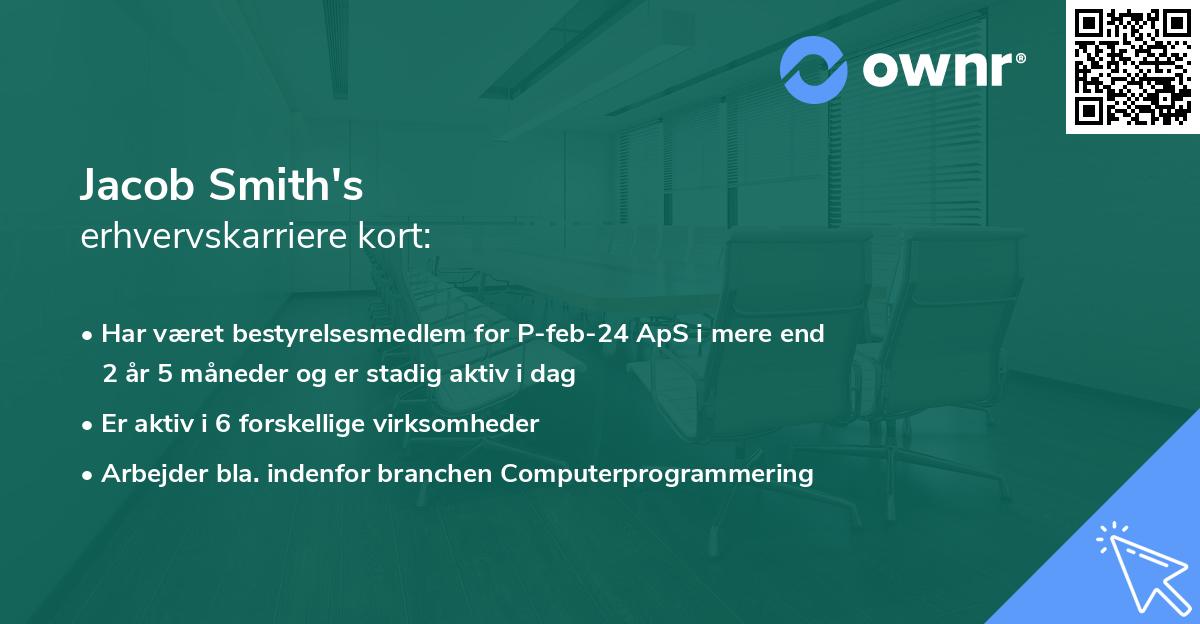 Jacob Smith's erhvervskarriere kort
