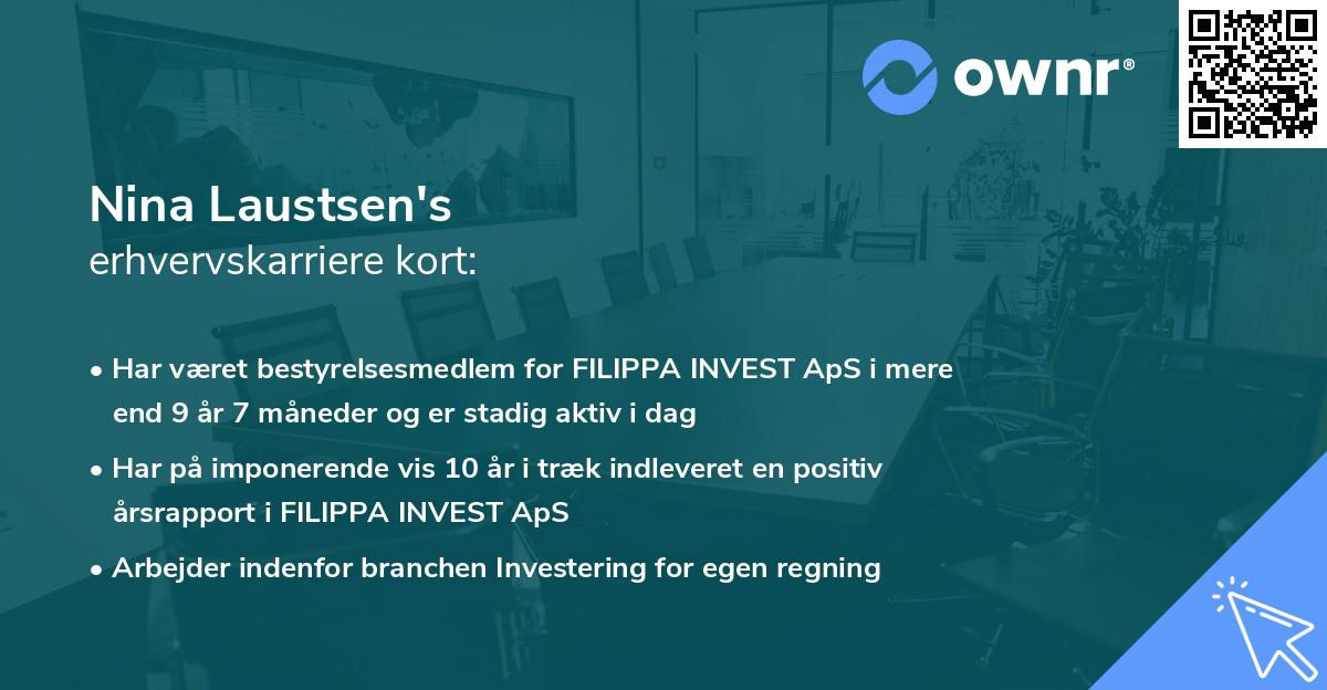 Nina Laustsen's erhvervskarriere kort