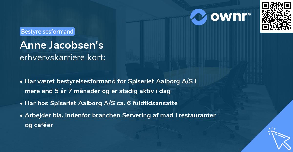 Anne Jacobsen's erhvervskarriere kort