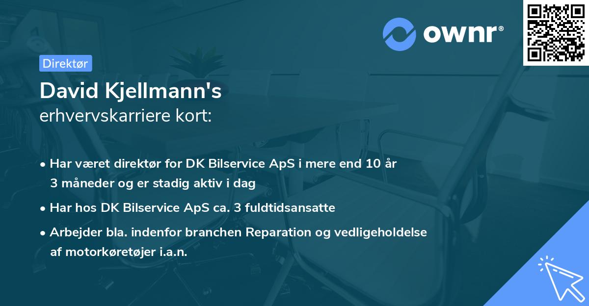 David Kjellmann's erhvervskarriere kort