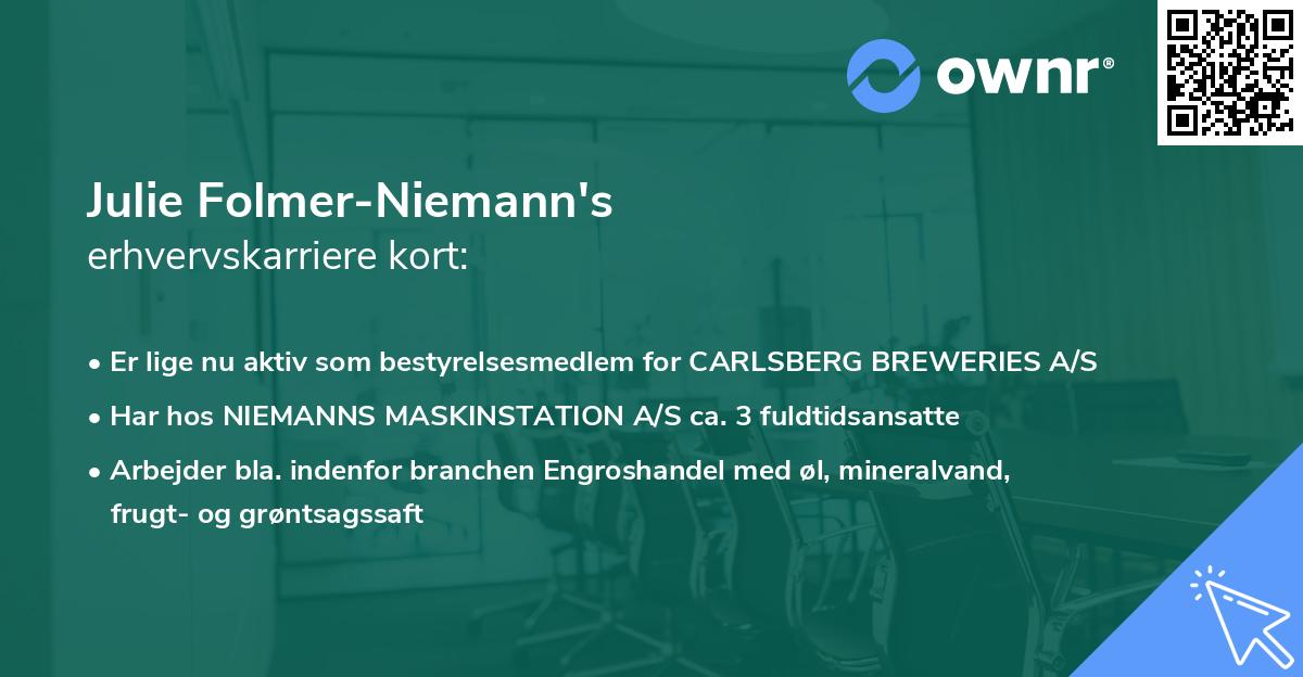 Julie Folmer-Niemann's erhvervskarriere kort