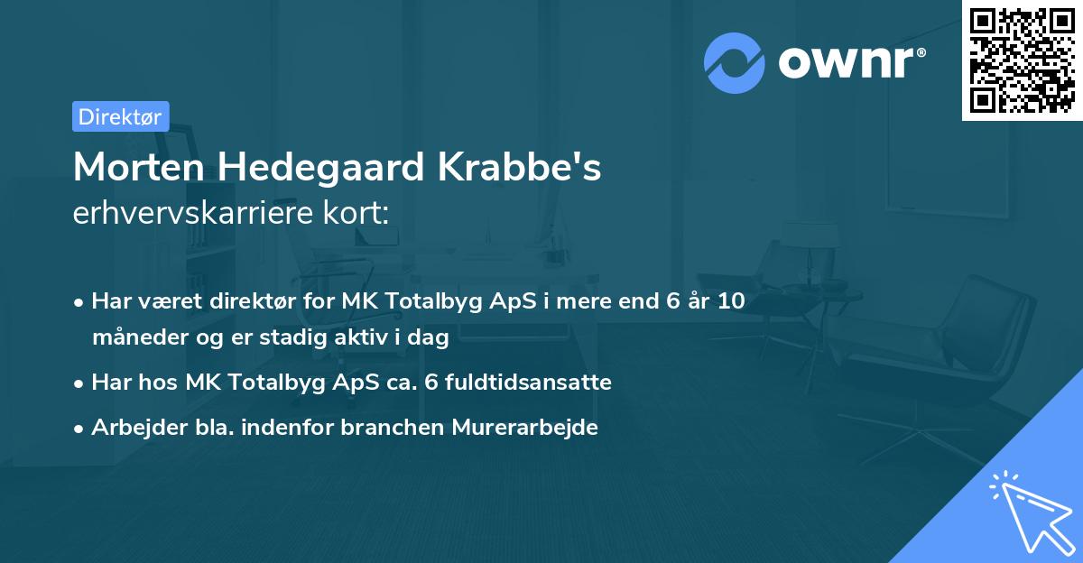 Morten Hedegaard Krabbe's erhvervskarriere kort