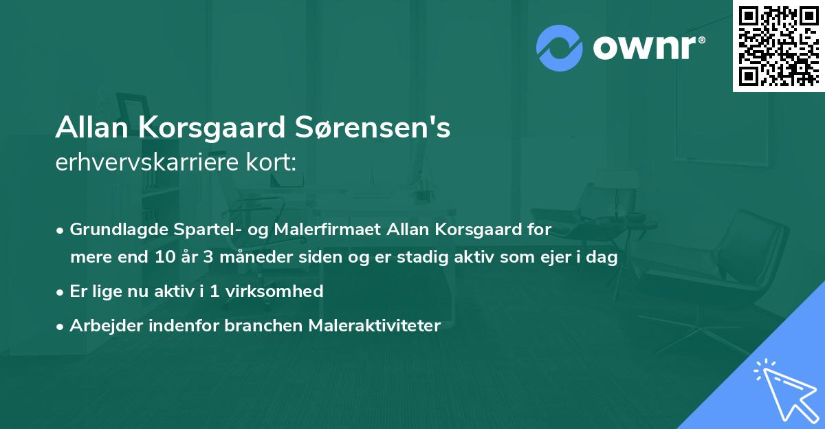 Allan Korsgaard Sørensen's erhvervskarriere kort