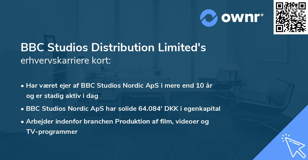 BBC Studios Distribution Limited's erhvervskarriere kort