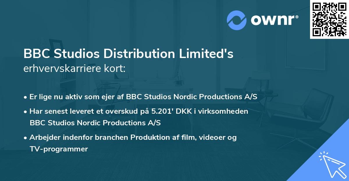 BBC Studios Distribution Limited's erhvervskarriere kort