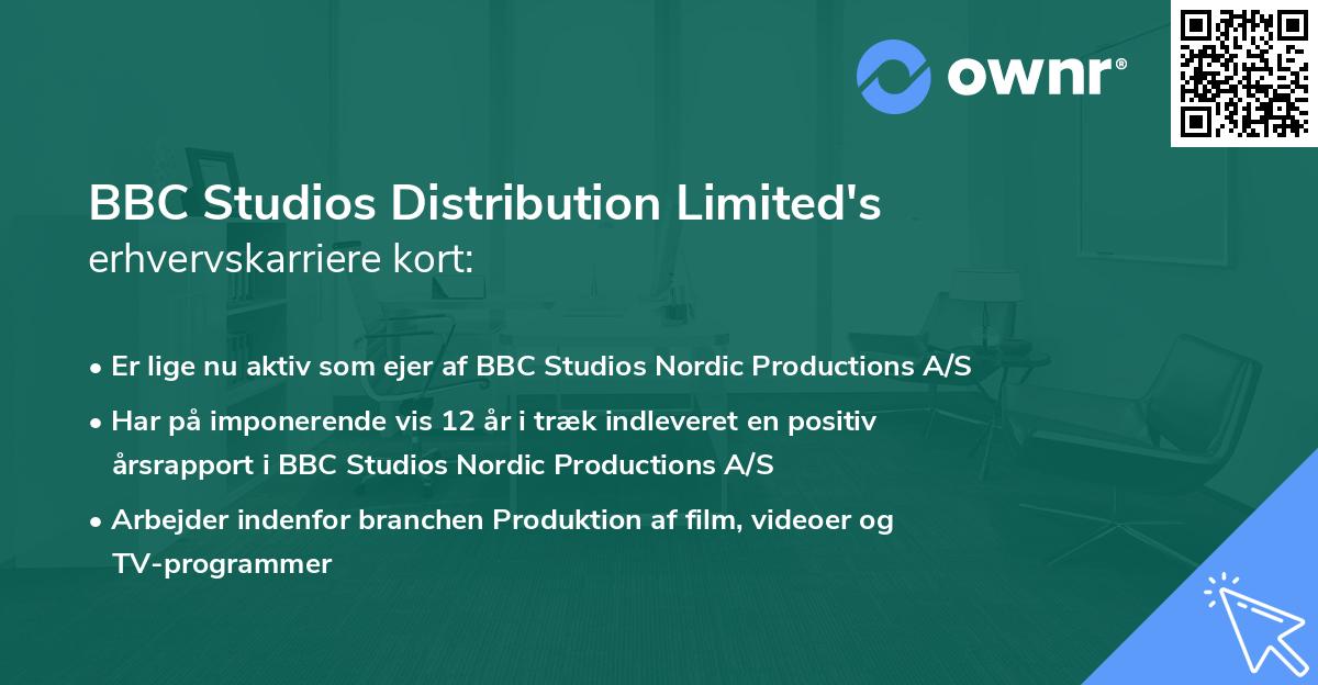 BBC Studios Distribution Limited's erhvervskarriere kort