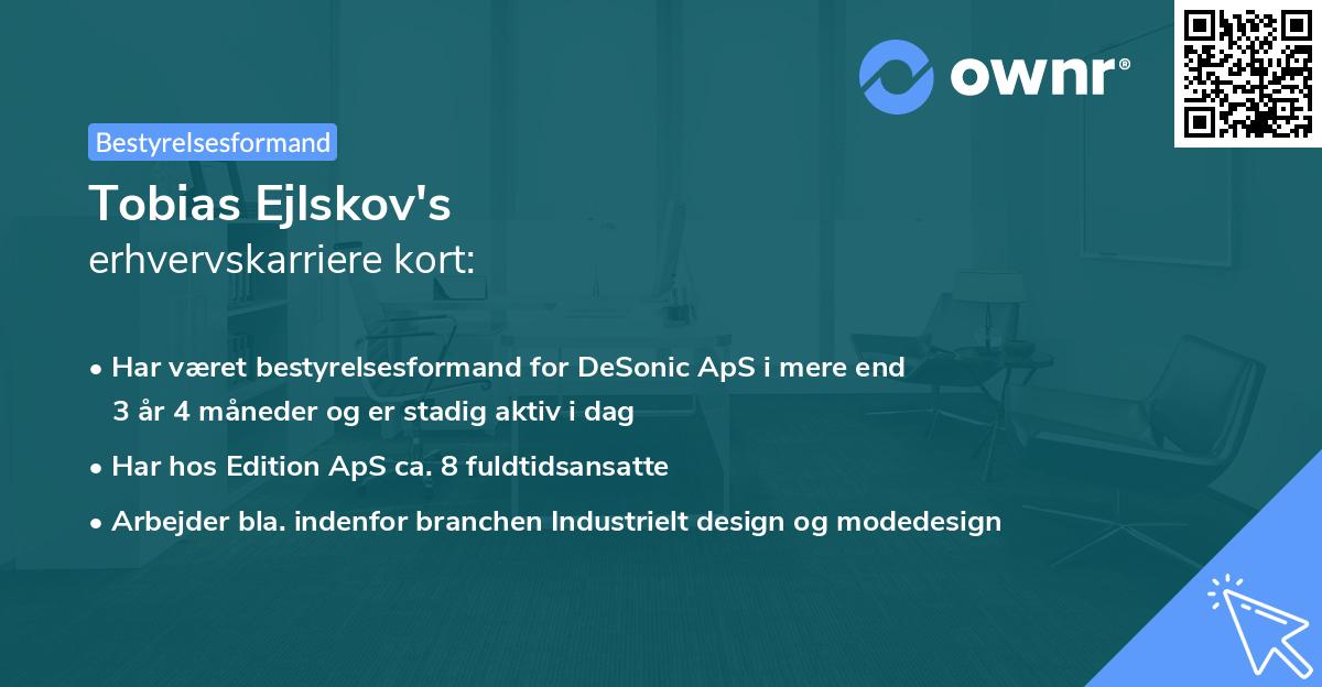 Tobias Ejlskov's erhvervskarriere kort