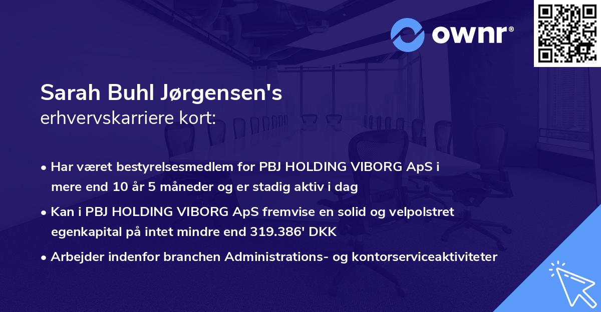 Sarah Buhl Jørgensen's erhvervskarriere kort