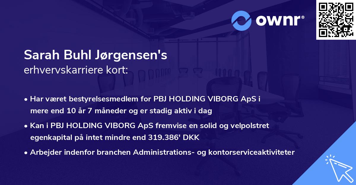 Sarah Buhl Jørgensen's erhvervskarriere kort