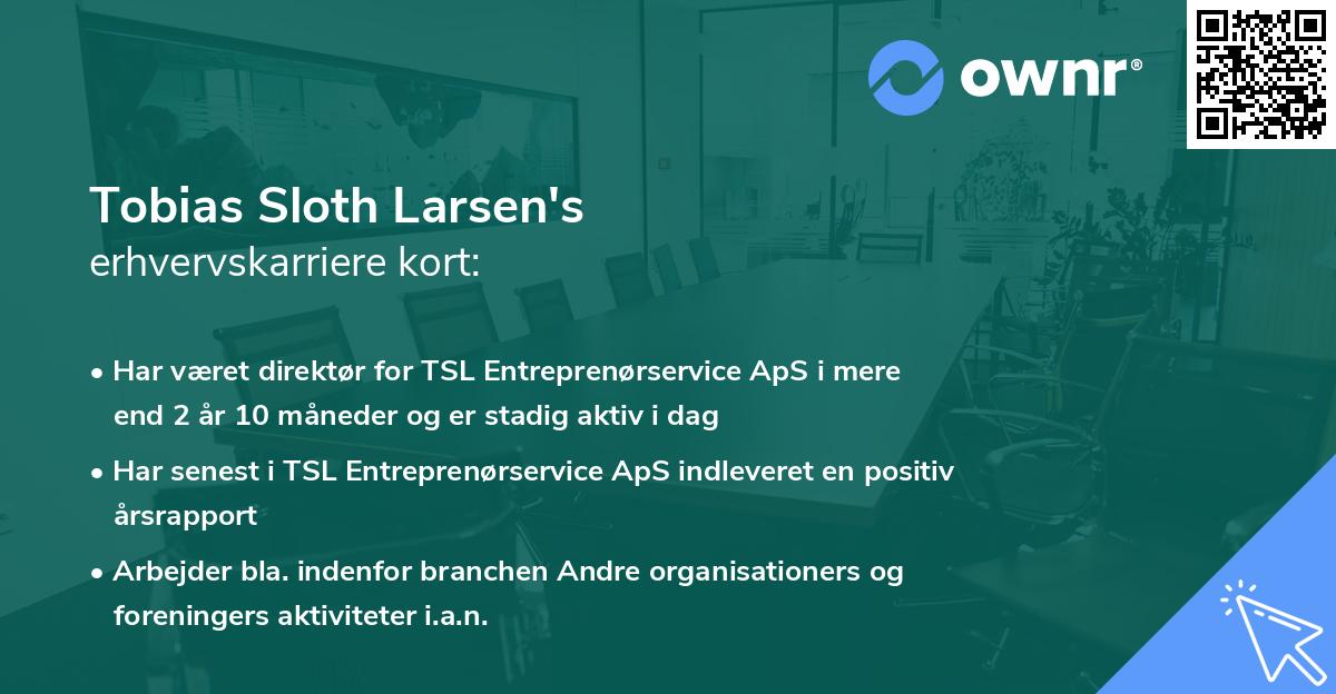 Tobias Sloth Larsen's erhvervskarriere kort