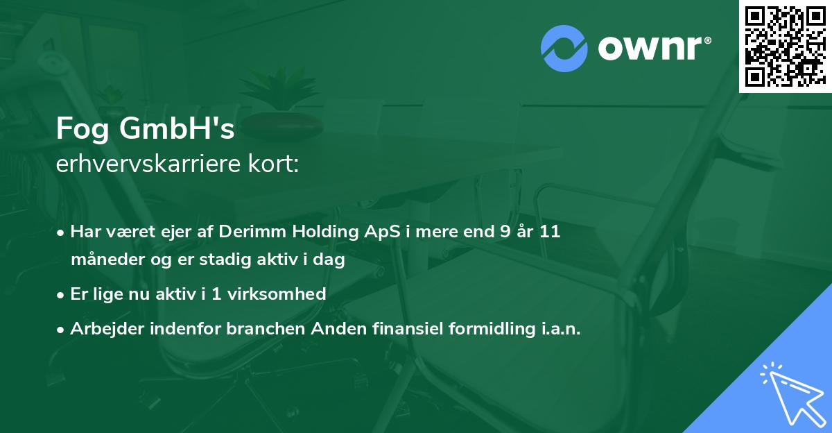 Fog GmbH's erhvervskarriere kort