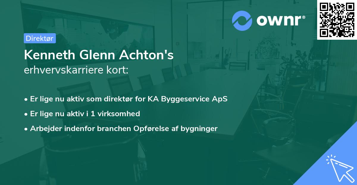 Kenneth Glenn Achton's erhvervskarriere kort