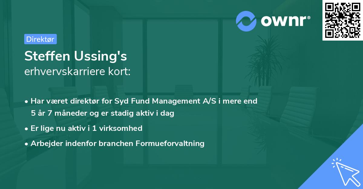 Steffen Ussing's erhvervskarriere kort