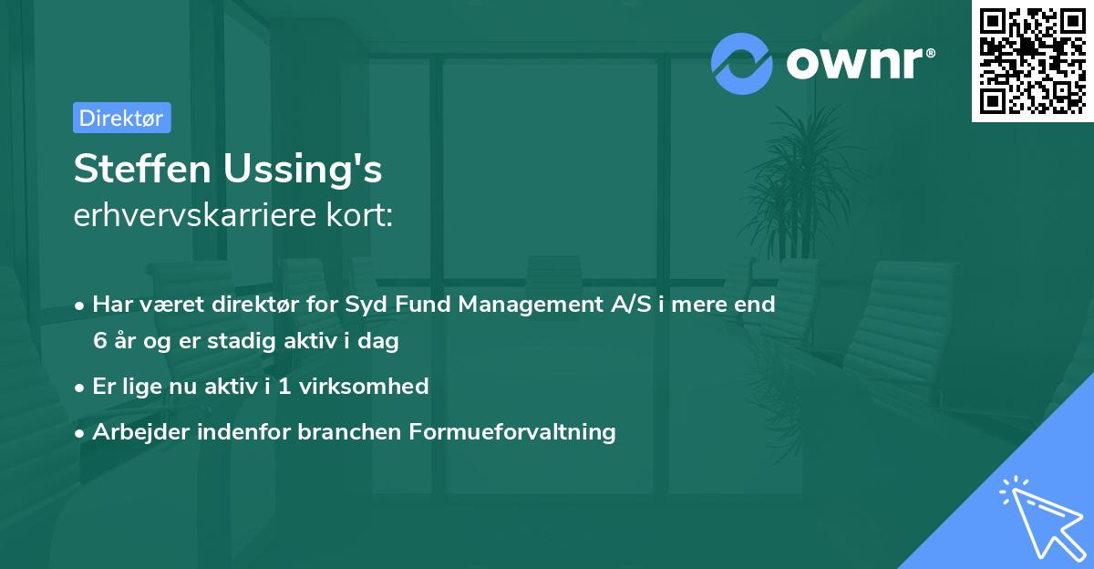 Steffen Ussing's erhvervskarriere kort