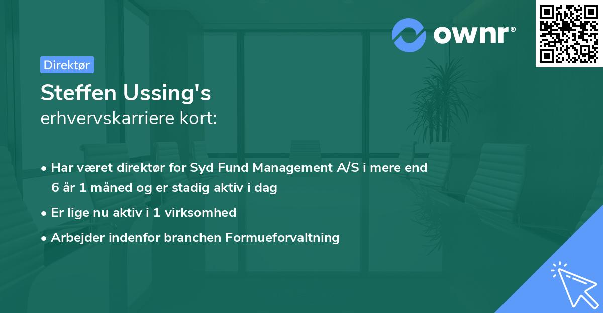 Steffen Ussing's erhvervskarriere kort