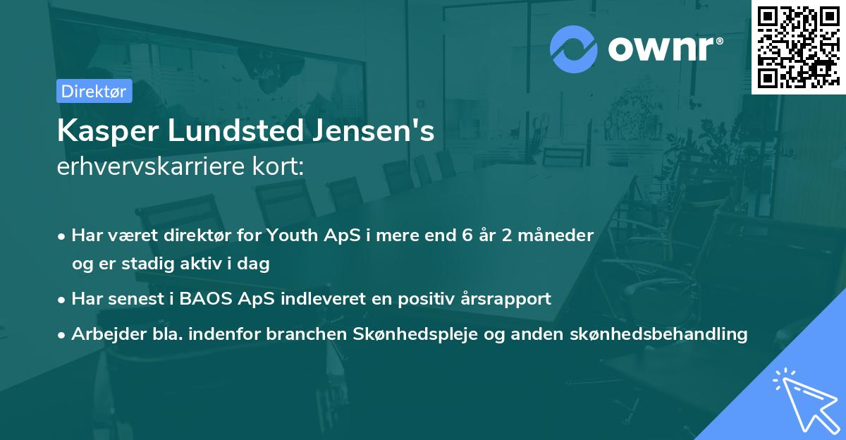 Kasper Lundsted Jensen's erhvervskarriere kort