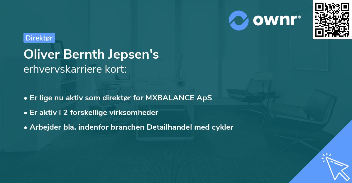 Oliver Bernth Jepsen's erhvervskarriere kort