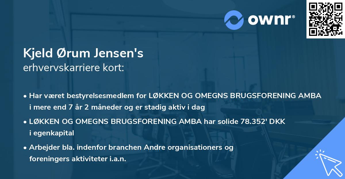 Kjeld Ørum Jensen's erhvervskarriere kort