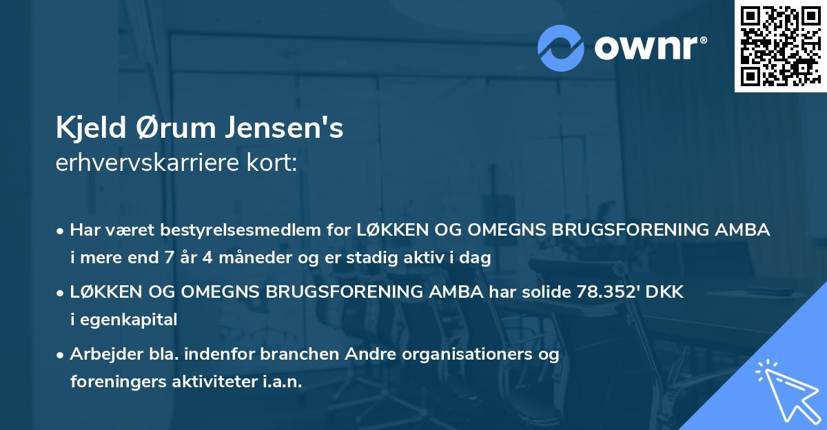 Kjeld Ørum Jensen's erhvervskarriere kort