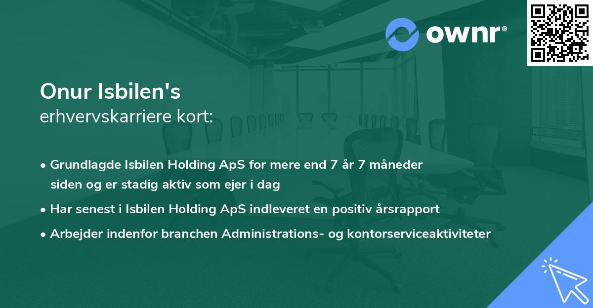 Onur Isbilen's erhvervskarriere kort