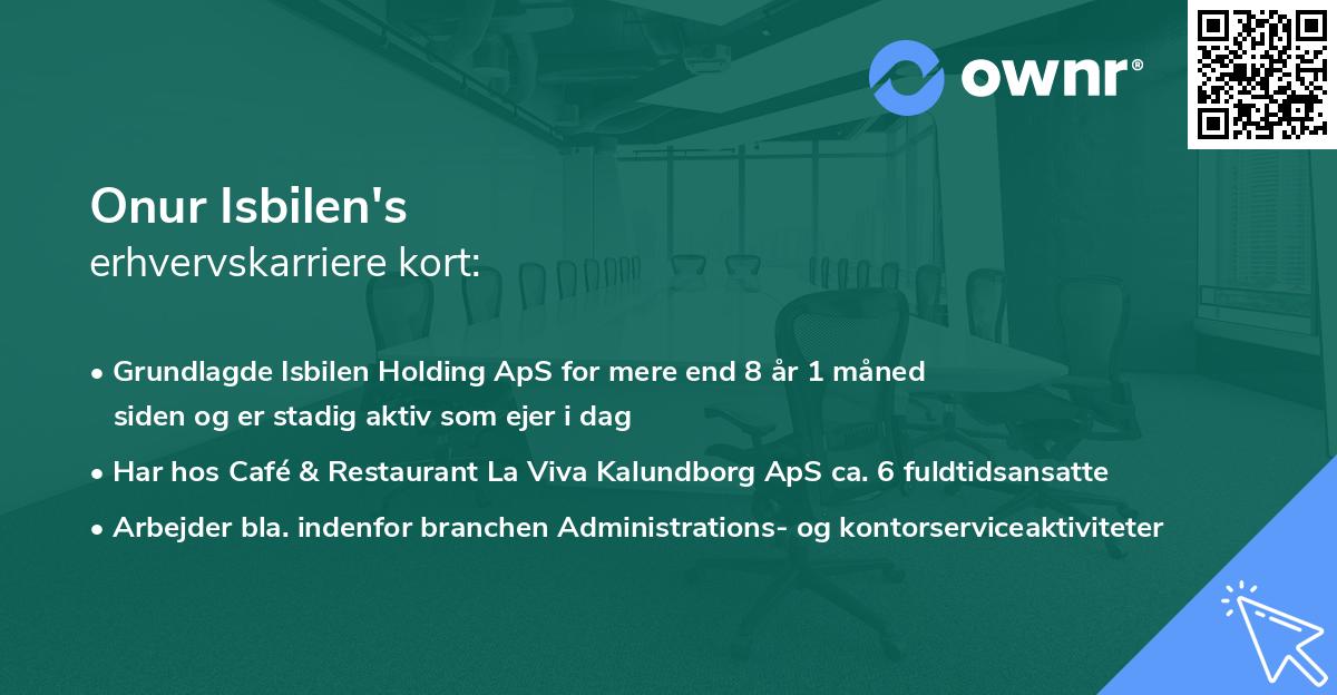 Onur Isbilen's erhvervskarriere kort
