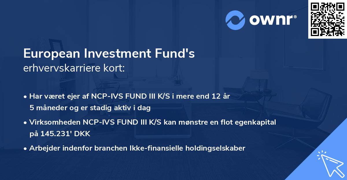 European Investment Fund's erhvervskarriere kort