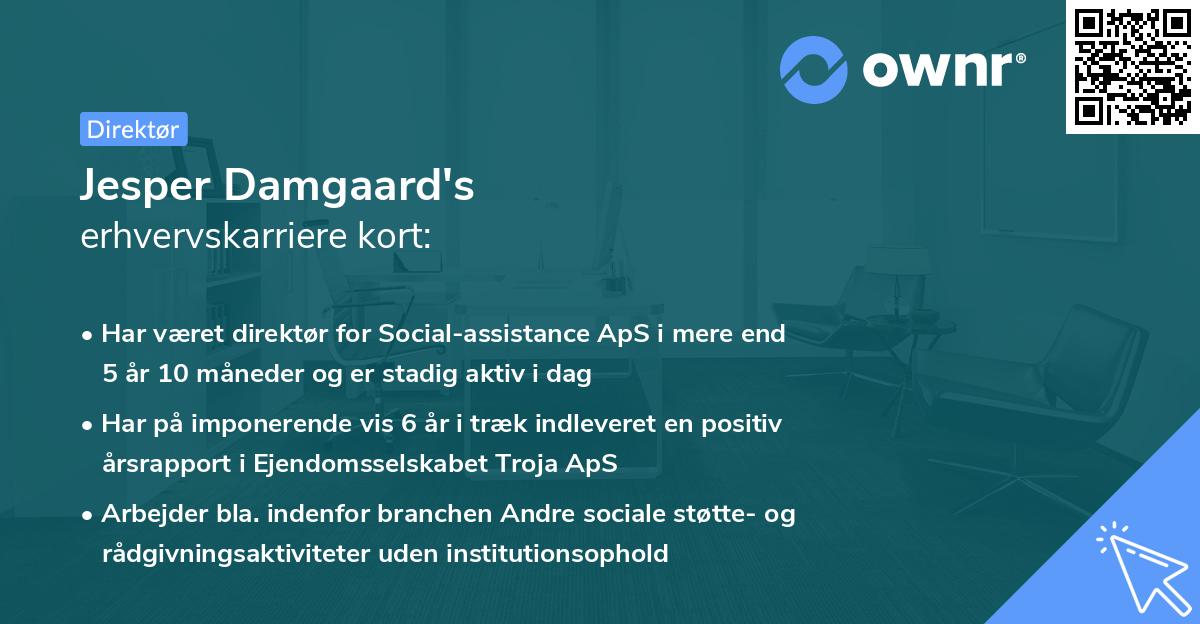 Jesper Damgaard's erhvervskarriere kort