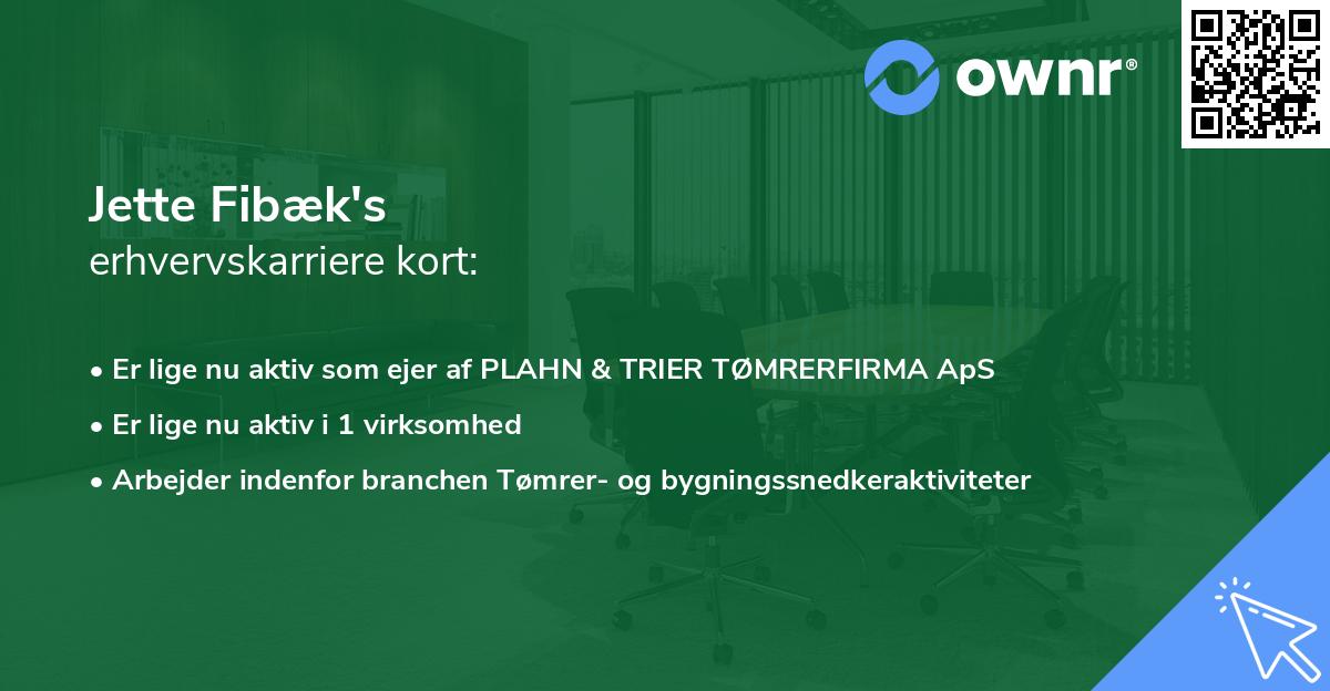 Jette Fibæk's erhvervskarriere kort