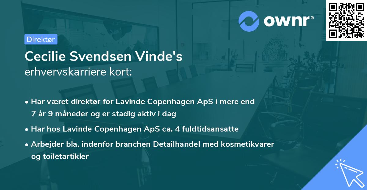 Cecilie Svendsen Vinde's erhvervskarriere kort