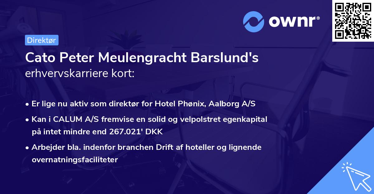 Cato Peter Meulengracht Barslund's erhvervskarriere kort