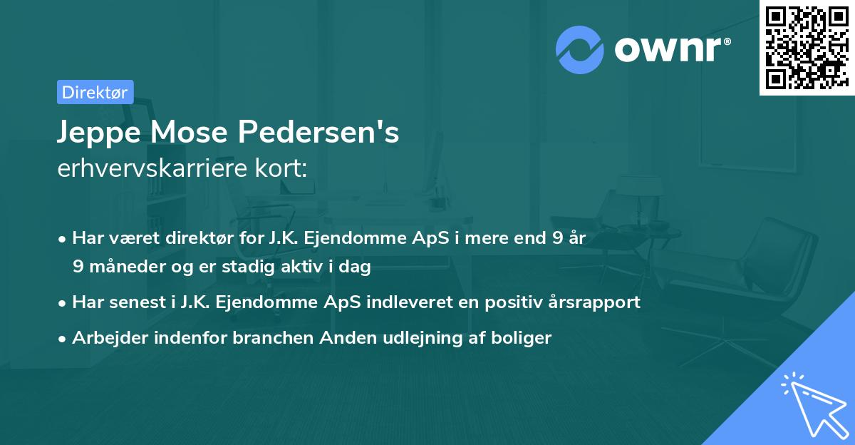 Jeppe Mose Pedersen's erhvervskarriere kort