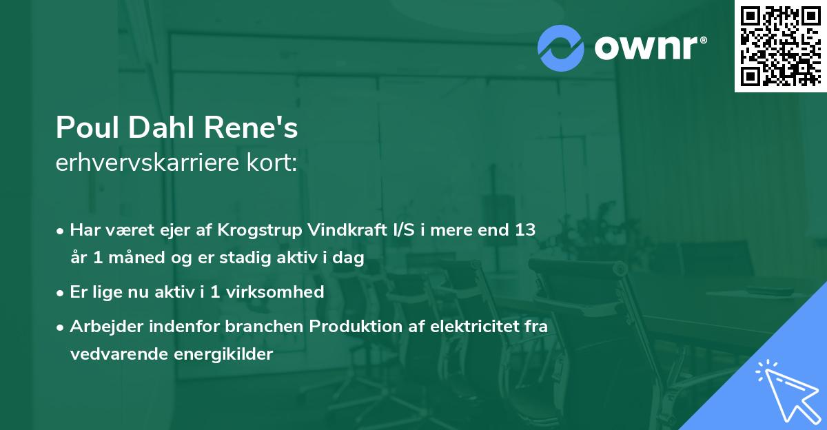 Poul Dahl Rene's erhvervskarriere kort