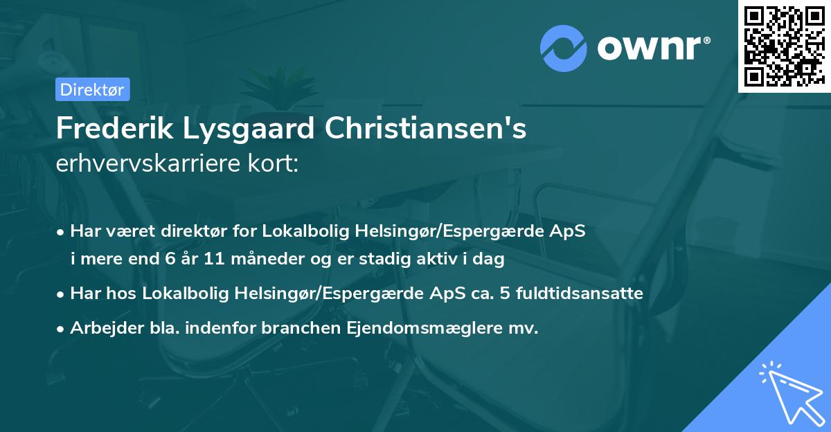 Frederik Lysgaard Christiansen's erhvervskarriere kort