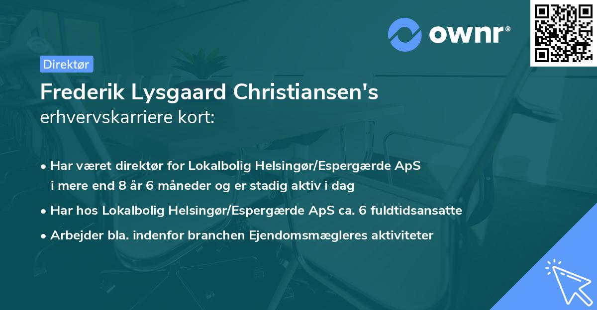 Frederik Lysgaard Christiansen's erhvervskarriere kort