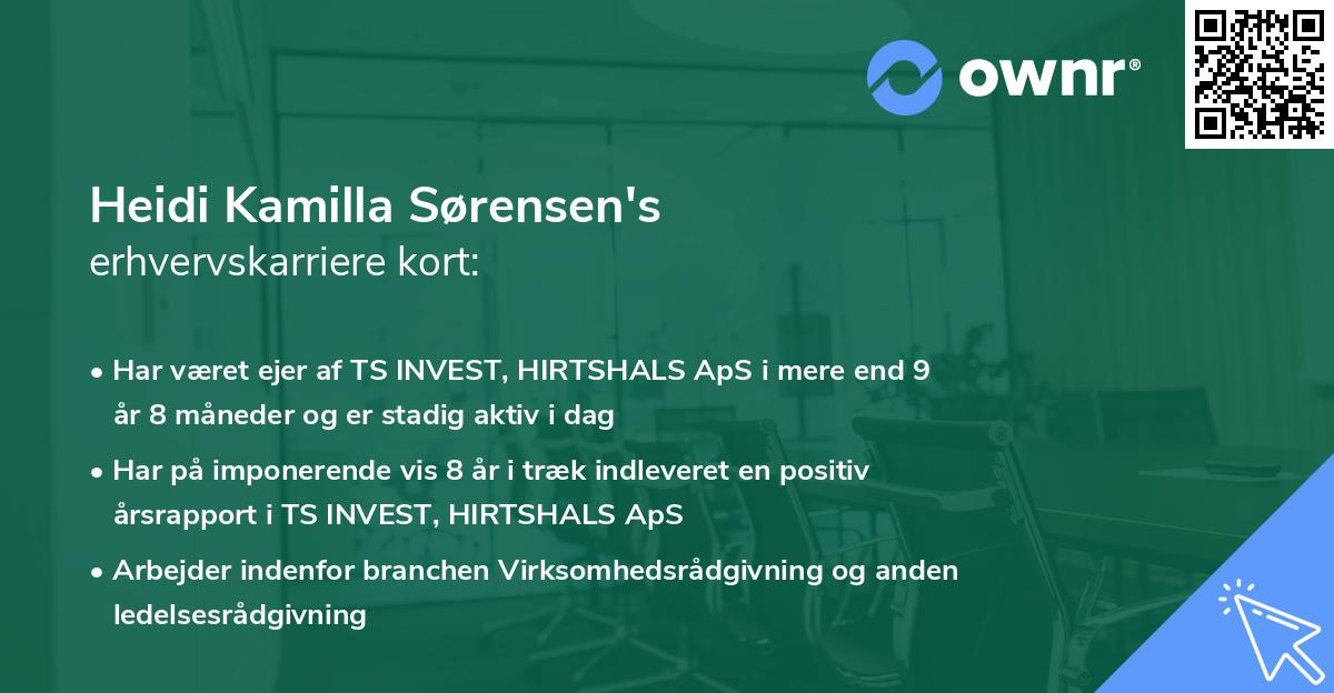 Heidi Kamilla Sørensen's erhvervskarriere kort