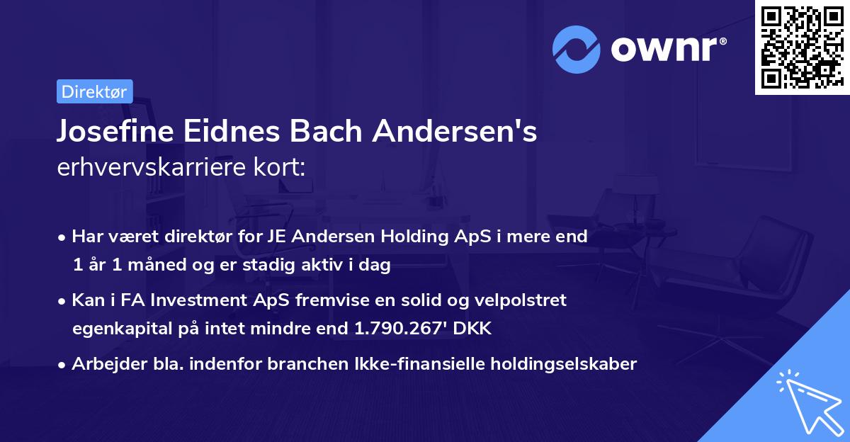 Josefine Eidnes Bach Andersen's erhvervskarriere kort